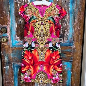 Ted Baker Aalia Toucan Paisley Print Shift Dress Size 00, 0, 2, 4 "Size 1"